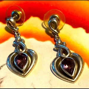 🔆 Vintage sterling silver amethyst earrings